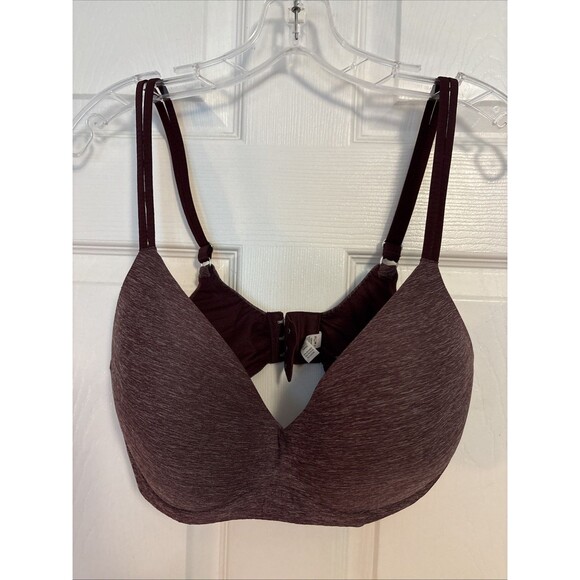 Aerie Real Sunnie Plum Back Closure Full Coverage Wireless Bra, Size 38DD - Picture 1 of 13